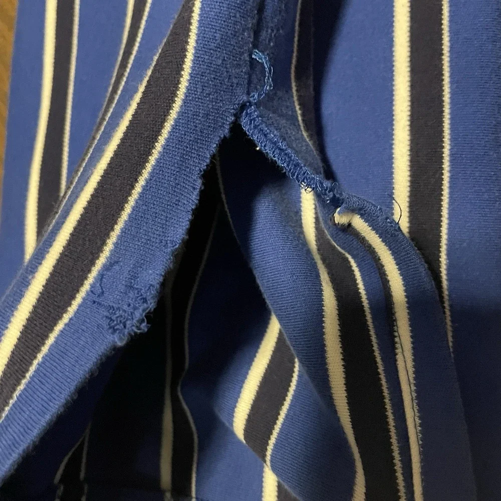 Polo by Ralph‎ Lauren Men's XL  Polo Shirt Blue W White Striped Collared SS